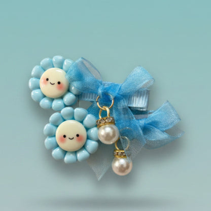 Daisy Bow Hair Clip Set Of 2 by Gift Hub Mart