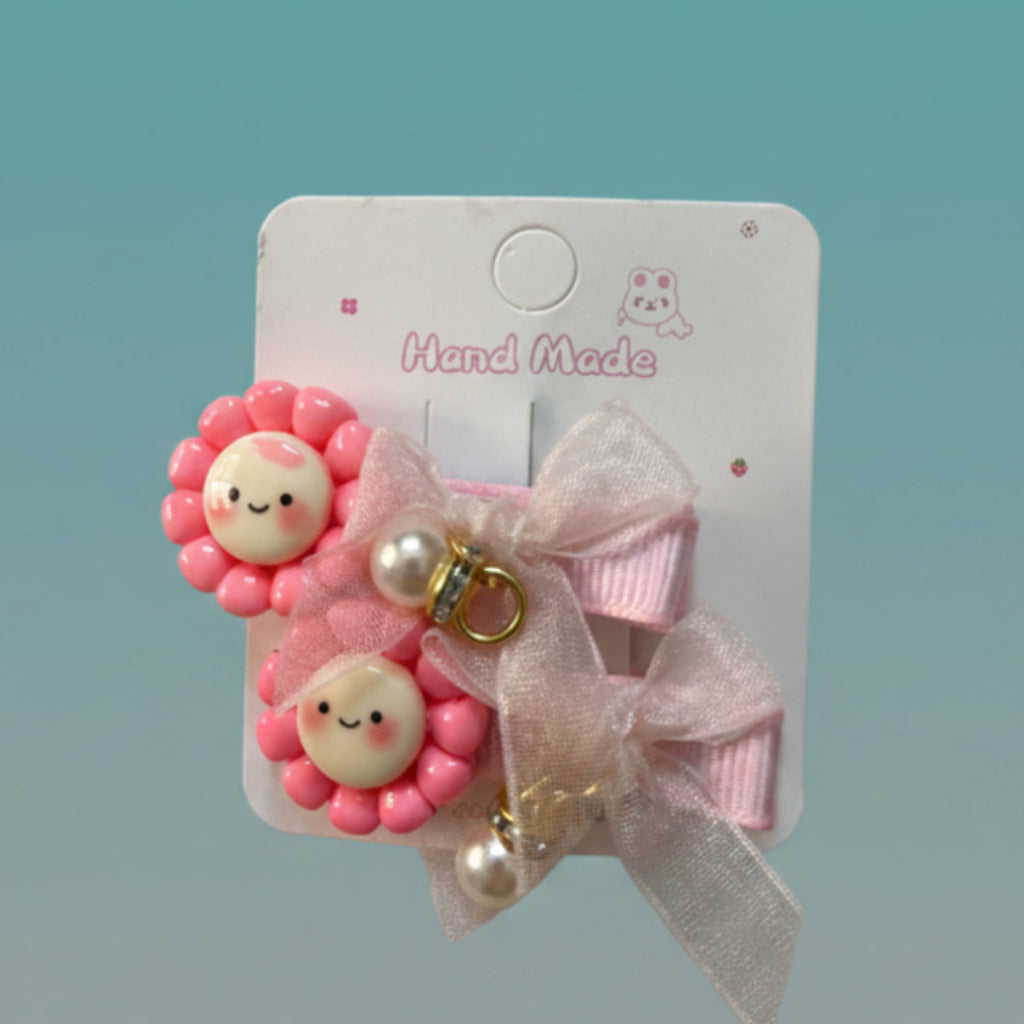Daisy Bow Hair Clip Set Of 2 by Gift Hub Mart