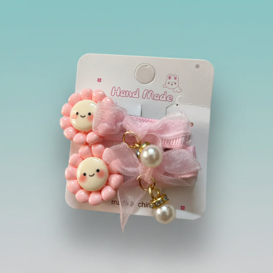 Daisy Bow Hair Clip Set Of 2 by Gift Hub Mart