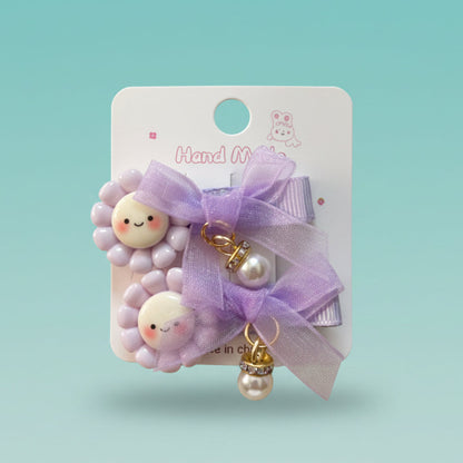 Daisy Bow Hair Clip Set Of 2 by Gift Hub Mart