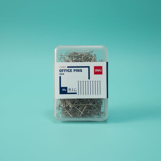 Deli Alpins Office Pins 24mm 50 Gms - Gift Hub Mart