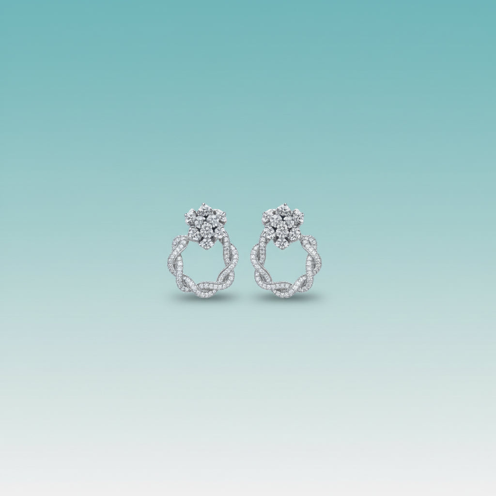 Diamond Studded Gold Plated Earrings by Gifthubmart