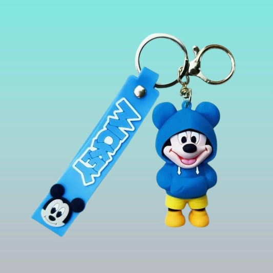 Disney Characters 3D Rubber Keychain with Wristband by Gifthubmart