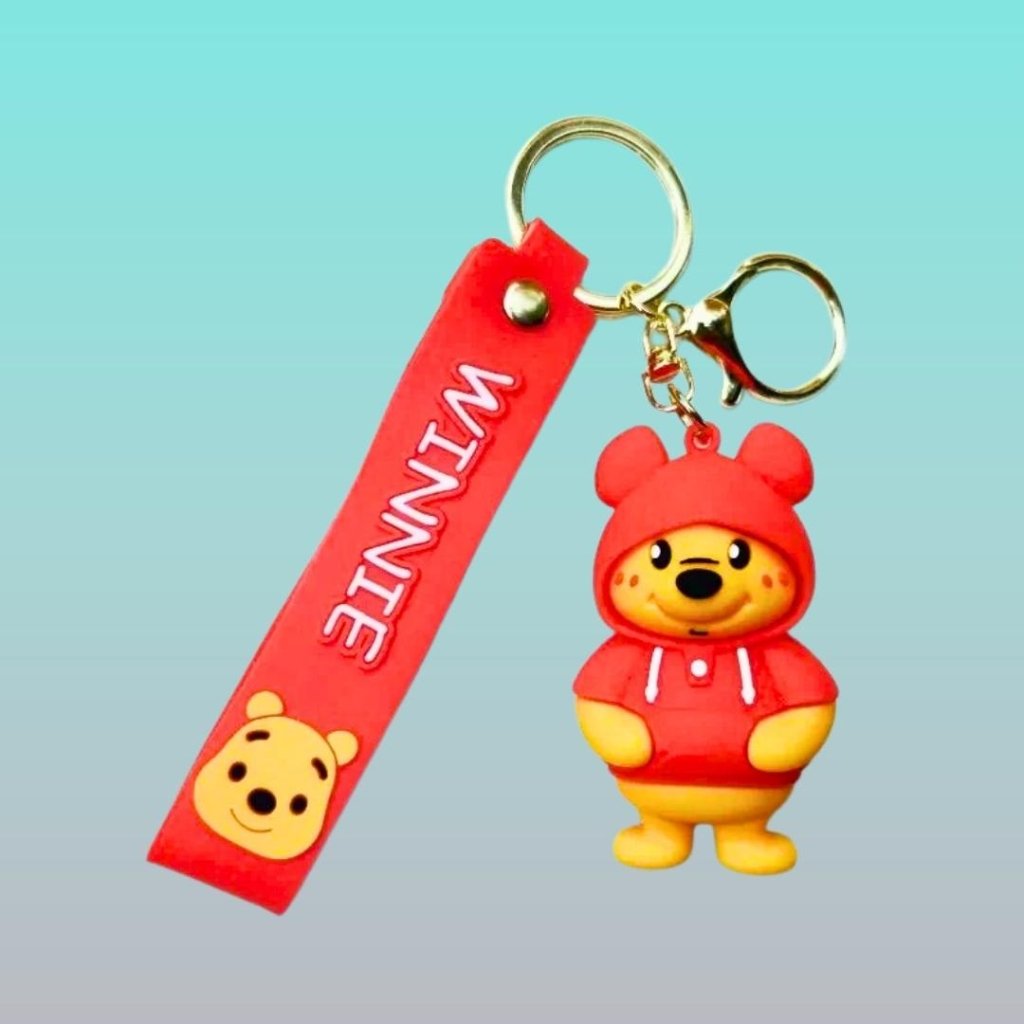 Disney Characters 3D Rubber Keychain with Wristband by Gifthubmart