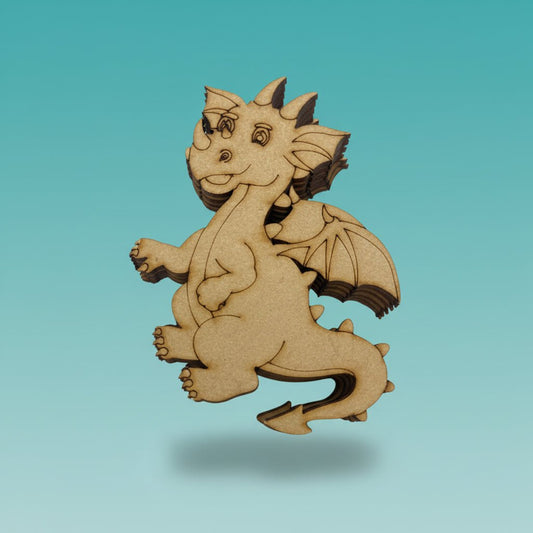 DIY Pre-Marked MDF Cutout- Dragon Fridge Magnet by Gift Hub Mart