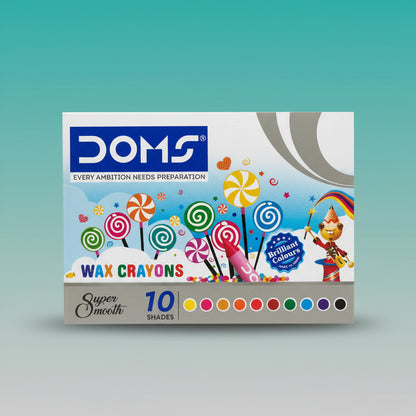 DOMS 10 Shade Wax Crayons by Gifthubmart