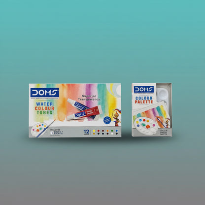 Doms 12 Water Colour Tubes with Palette by Gift Hub Mart