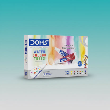 Doms 12 Water Colour Tubes with Palette by Gift Hub Mart