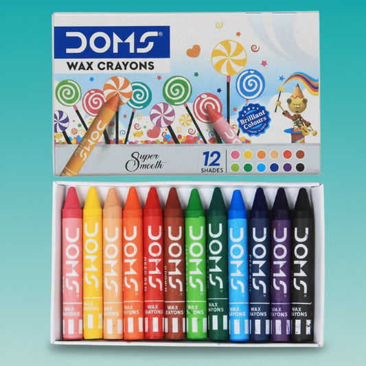 Doms 12 Wax Crayons by Gifthubmart