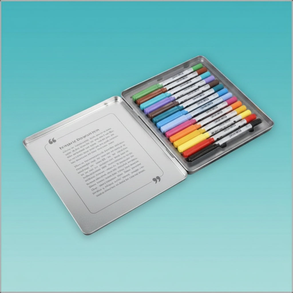 DOMS AMARIZ DUO BRUSH PEN 14 SHADES TIN PACK by Gifthubmart