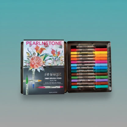 DOMS AMARIZ DUO BRUSH PEN 14 SHADES TIN PACK by Gifthubmart
