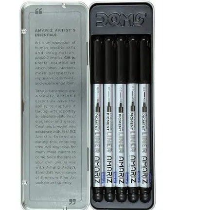DOMS AMARIZ PIGMENT LINER SET OF 5 by Gifthubmart