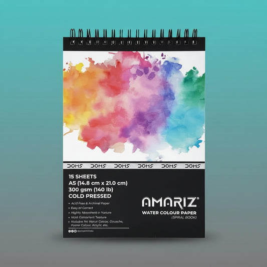 DOMS AMARIZ WATER COLOUR BOOK 300 GSM A5 (SPIRAL) by Gift Hub Mart