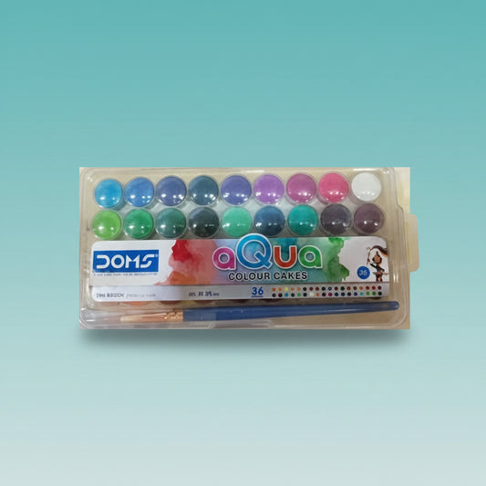 DOMS Aqua Water Colour Cake 36 Shade 15mm by Gift Hub Mart