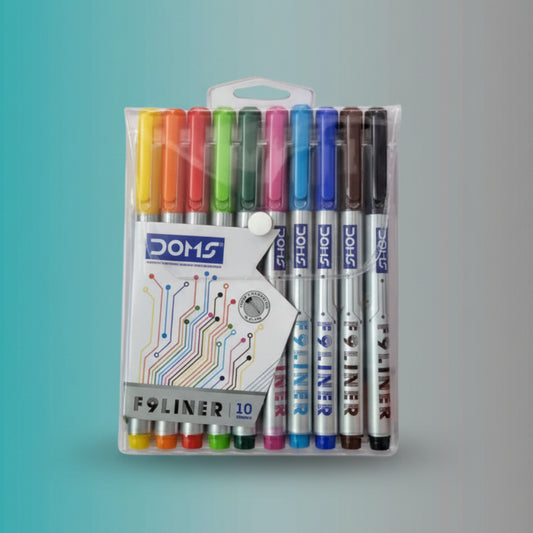 DOMS F9 Liner Pen 10 Shades by Gift Hub Mart