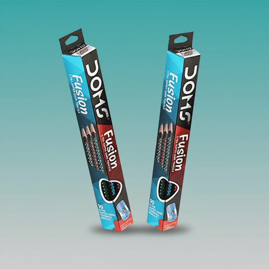 Doms Fusion Triangle Extra Super Dark Graphite Pencils - Gift Hub Mart