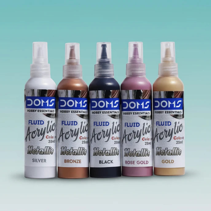 DOMS Metallic Fluid Acrylic Colour by Gifthubmart
