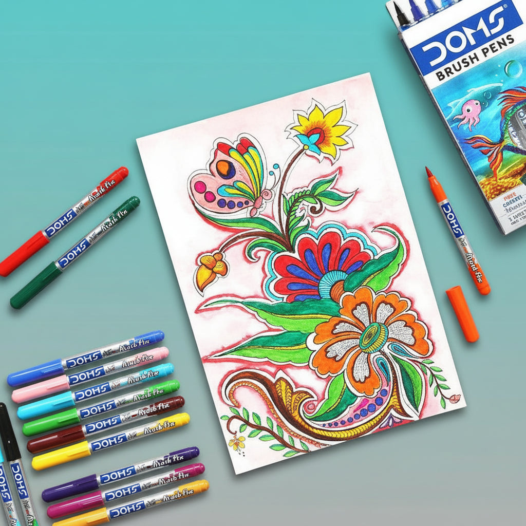 DOMS Pastel Brush Pen 14 Shades by Gifthubmart