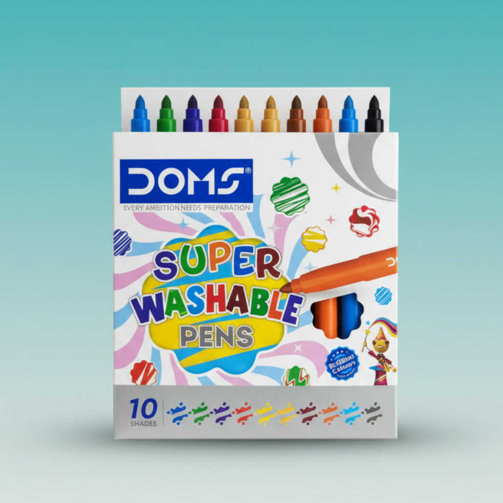 Doms Super Washable pens 10 Shades by Gift Hub Mart