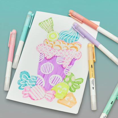 Dual Tip Highlighter Pen 6 by Gifthubmart