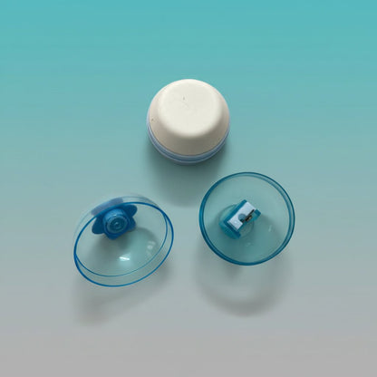 Eraser Sharpener Strawberry by Gift Hub Mart, blue plastic case with compact eraser sharpener set
