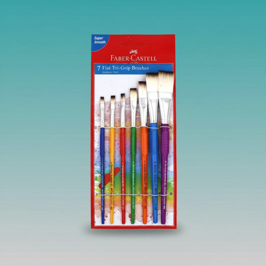 Faber Castell 7 TriGrip Flat Brush Set by Gifthubmart