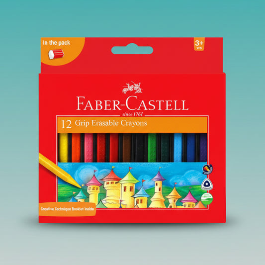 Faber-Castell Erasable Crayons (12 Sets) by Gift Hub Mart