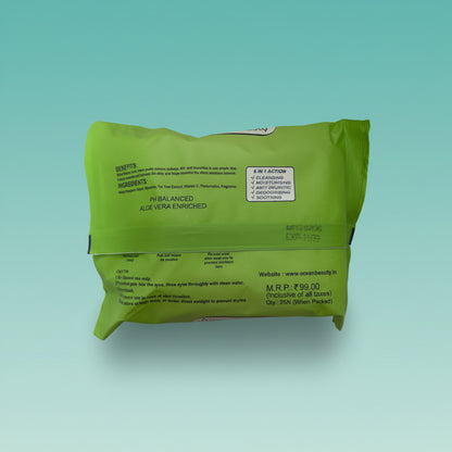 Facial Wet Wipes-Ocean Beauty- 25 Pcs by Gift Hub Mart