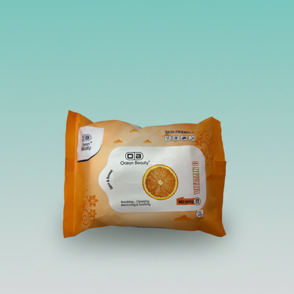 Facial Wet Wipes-Ocean Beauty- 25 Pcs by Gift Hub Mart