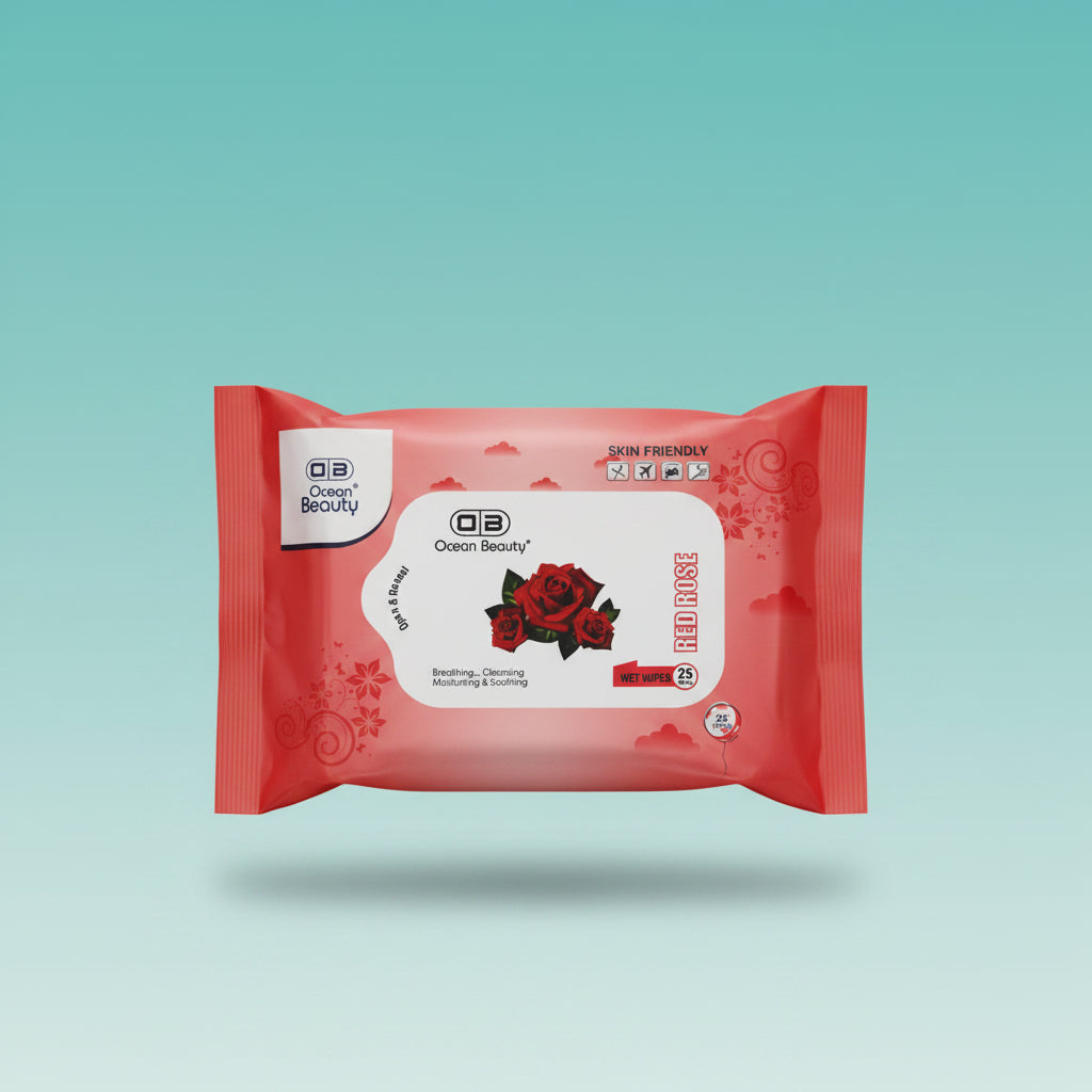Facial Wet Wipes-Ocean Beauty- 25 Pcs by Gift Hub Mart