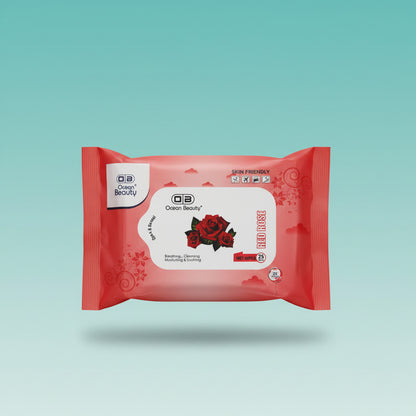 Facial Wet Wipes-Ocean Beauty- 25 Pcs by Gift Hub Mart