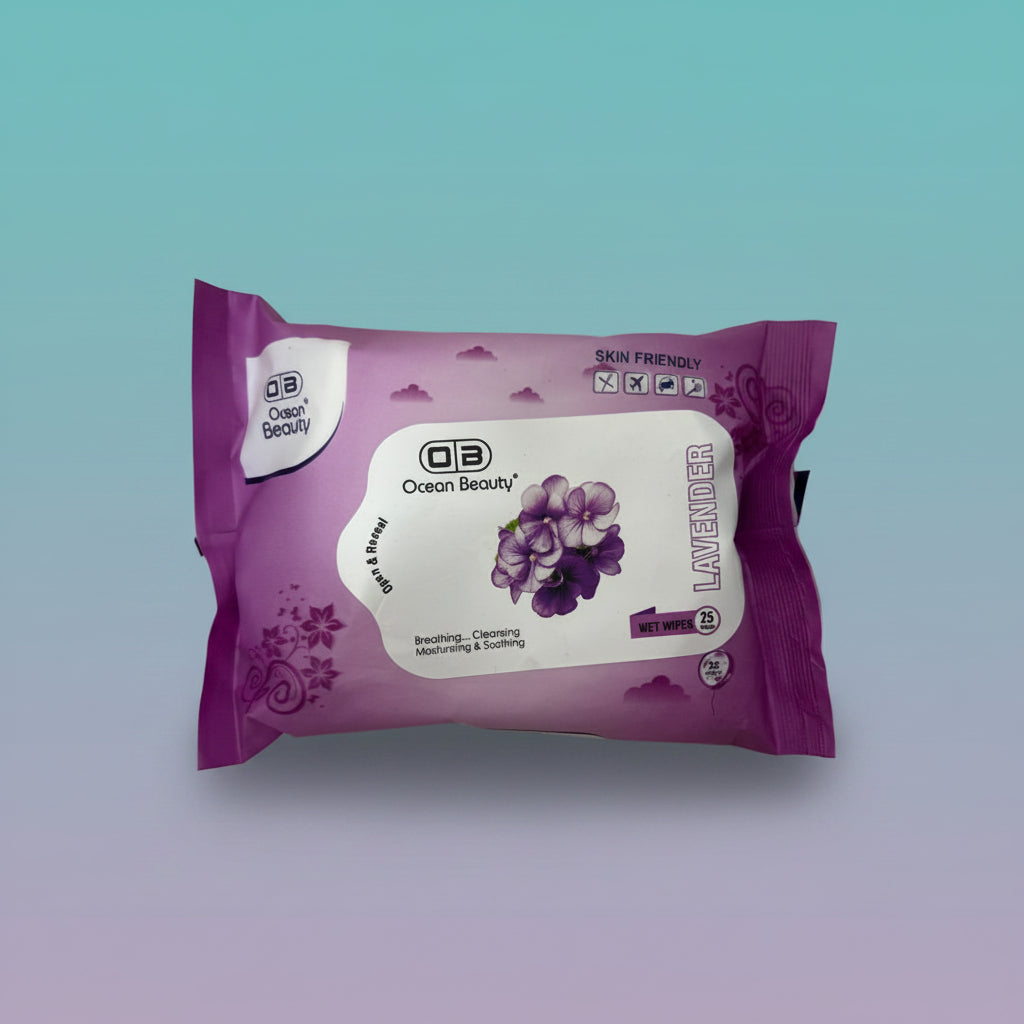 Facial Wet Wipes-Ocean Beauty- 25 Pcs by Gift Hub Mart