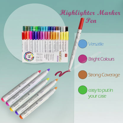 Fancy Acrylic Marker 36 Colour by Gifthubmart