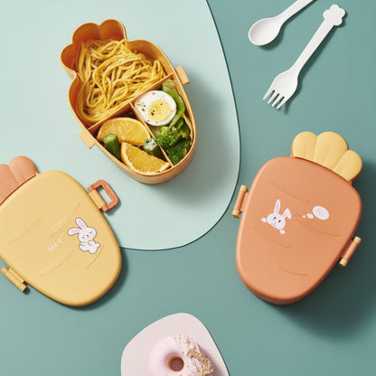 Fancy Carrot Lunch Box with Cutlery (Radish) by Gifthubmart