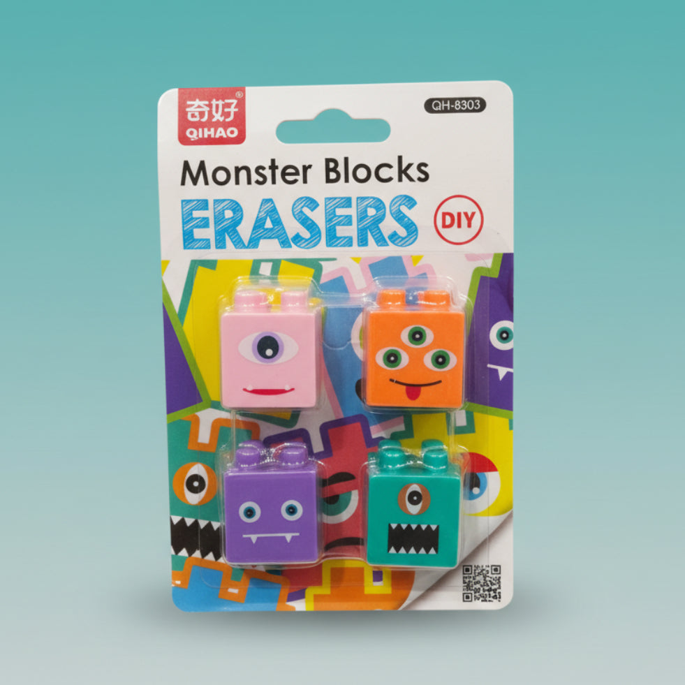 Fancy Eraser- Monster Block by Gift Hub Mart