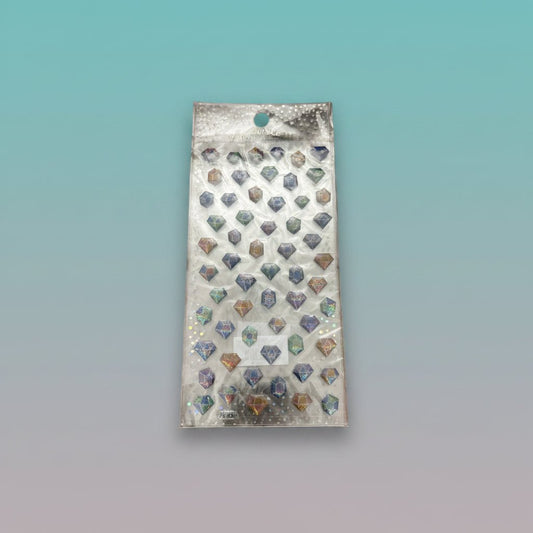 Gift Hub Mart diamond gem sticker sheet with holographic facets
