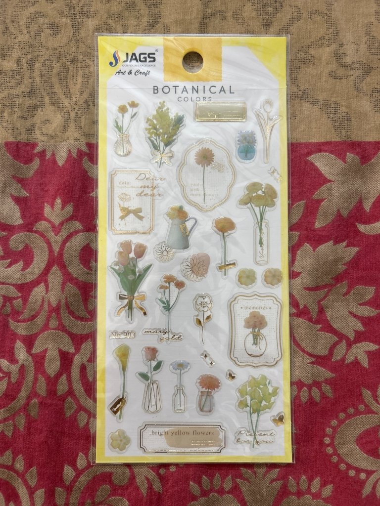 Fancy Stickers- Botanical sticker sheet by Gift Hub Mart with gold foil accents