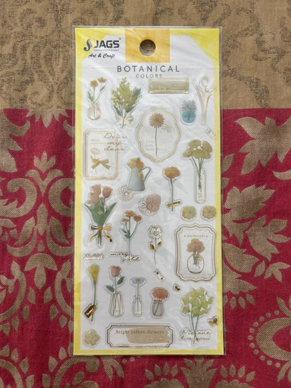 Fancy Stickers- Botanical sticker sheet by Gift Hub Mart with gold foil accents