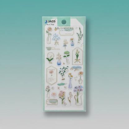 Fancy Stickers- Botanical by Gift Hub Mart: pastel botanical sticker set in mint packaging.