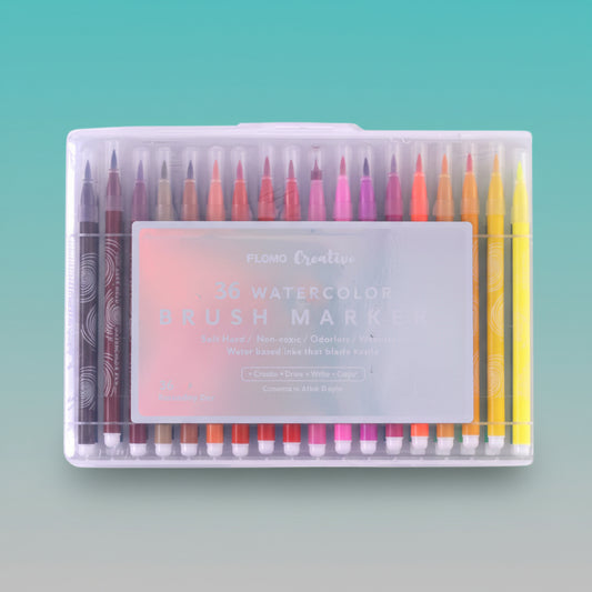 Fancy Washable Brush Markers 36 Colours by Gifthubmart
