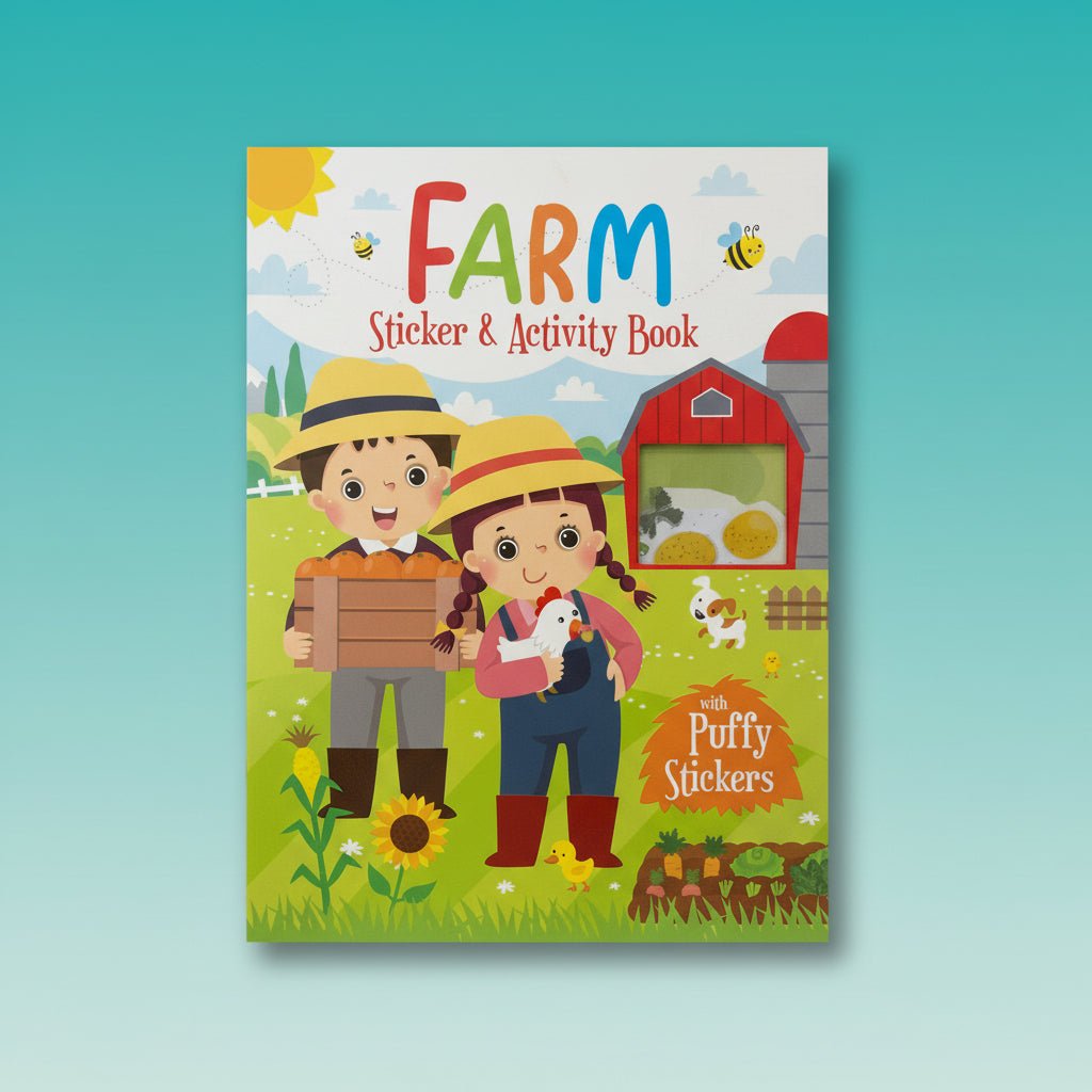 Farm Sticker & Activity Book With Puffy Sticker by Gift Hub Mart