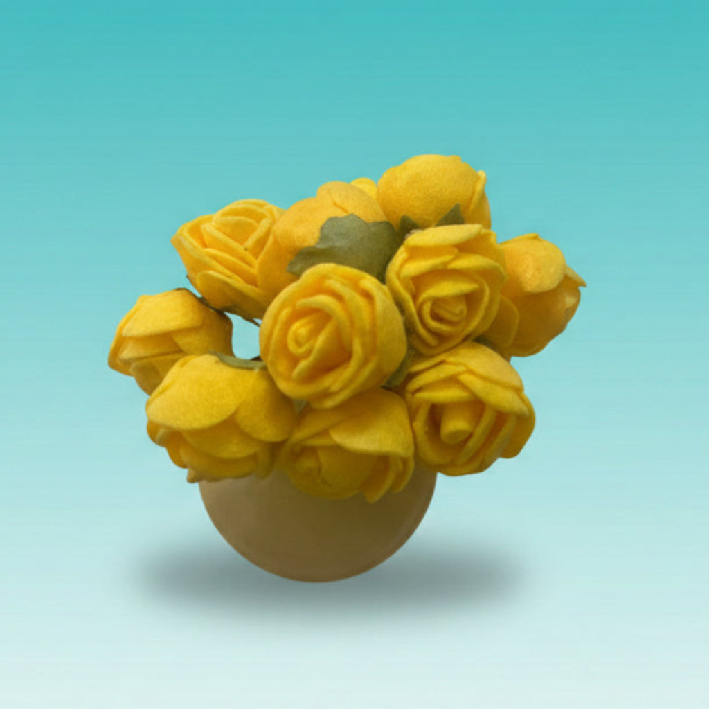 Felt Rose Bunch- Yellow by Gift Hub Mart