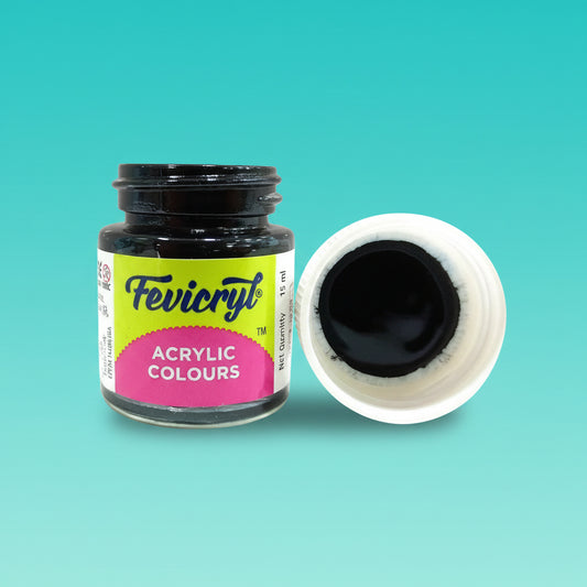 Fevicryl Acrylic Colours 15ml (Black 02) by Gifthubmart