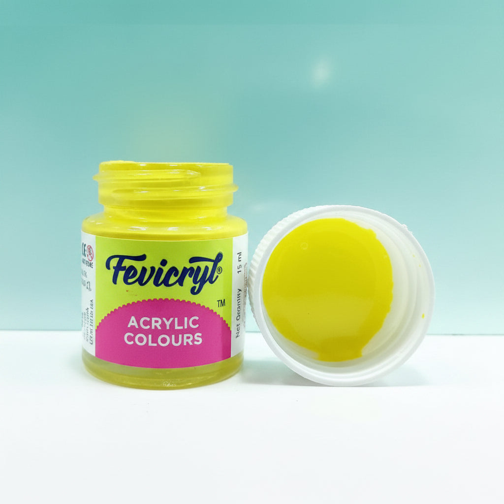 Fevicryl Acrylic Colours 15ml (Lemon Yellow 11) by Gifthubmart