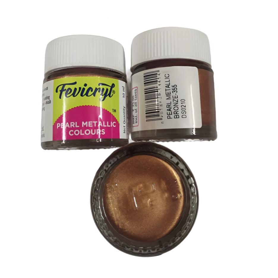 Fevicryl Pearl Colours 10ml Pearl Metallic Bronze 355 by Gifthubmart