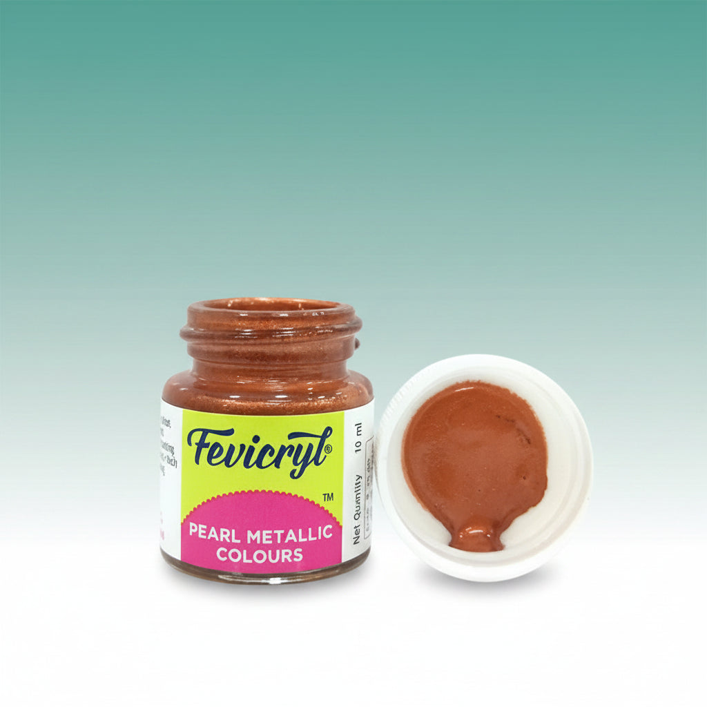 Fevicryl Pearl Colours 10ml Pearl Metallic Copper 353 by Gifthubmart