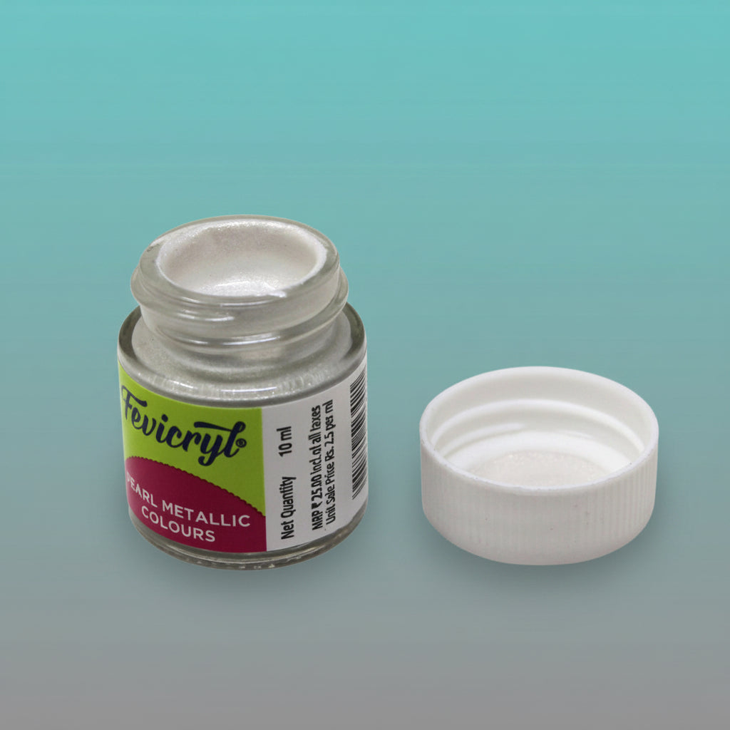 Fevicryl Pearl Metallic Colours 10ml (Silver 351) by Gifthubmart