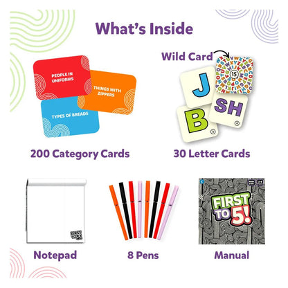 First to 5 Skillmatics 8+ by Gift Hub Mart