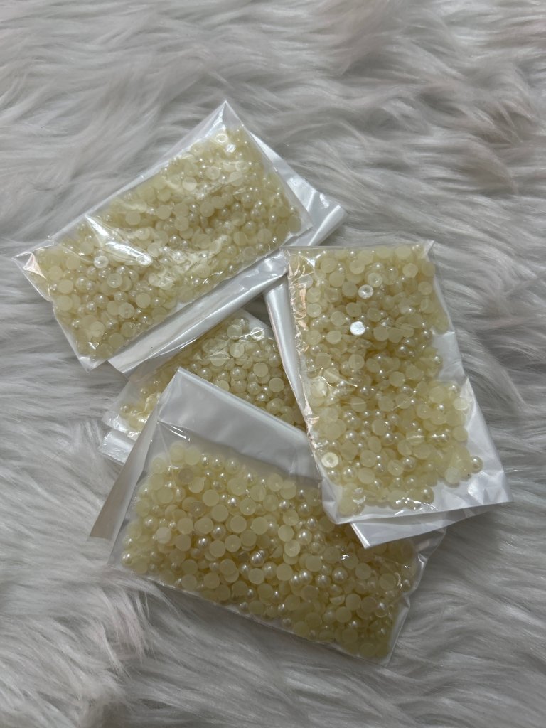 Flat Pearl Cream- 4 mm by Gifthubmart