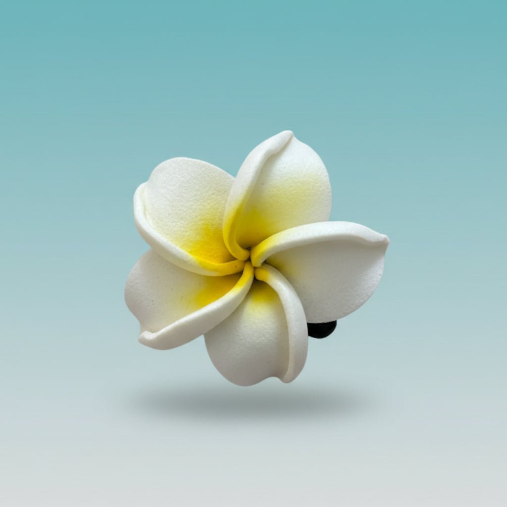 White flower-shaped hair clip